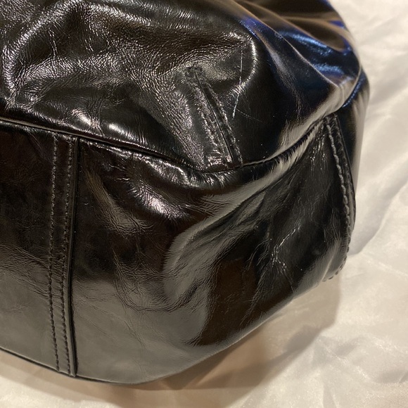 Coach Ergo Patent Leather Black Kisslock Leather Shoulder Bag Purse 12520 - Picture 6 of 17